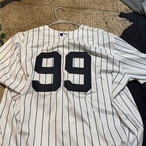 Pinstripe Aaron Judge Baseball Jersey with Number 99